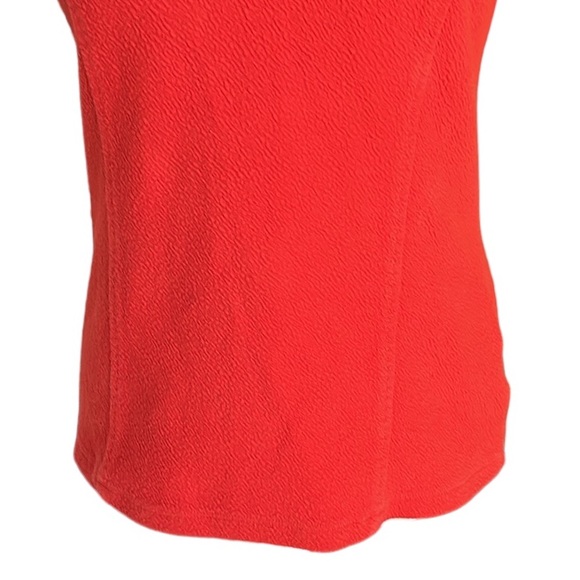 Anthropologie Postmark Astor Red Orange Stretchy Textured V-Neck Top - M - Picture 4 of 14
